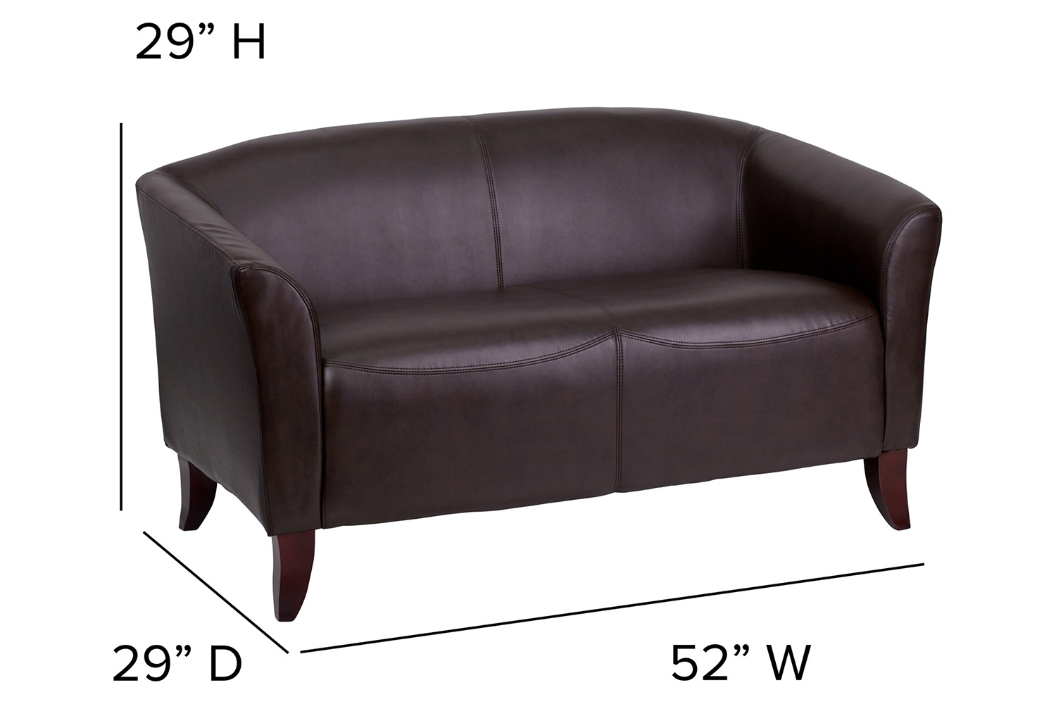 BLNK HERCULES Imperial Series LeatherSoft Loveseat - Brown