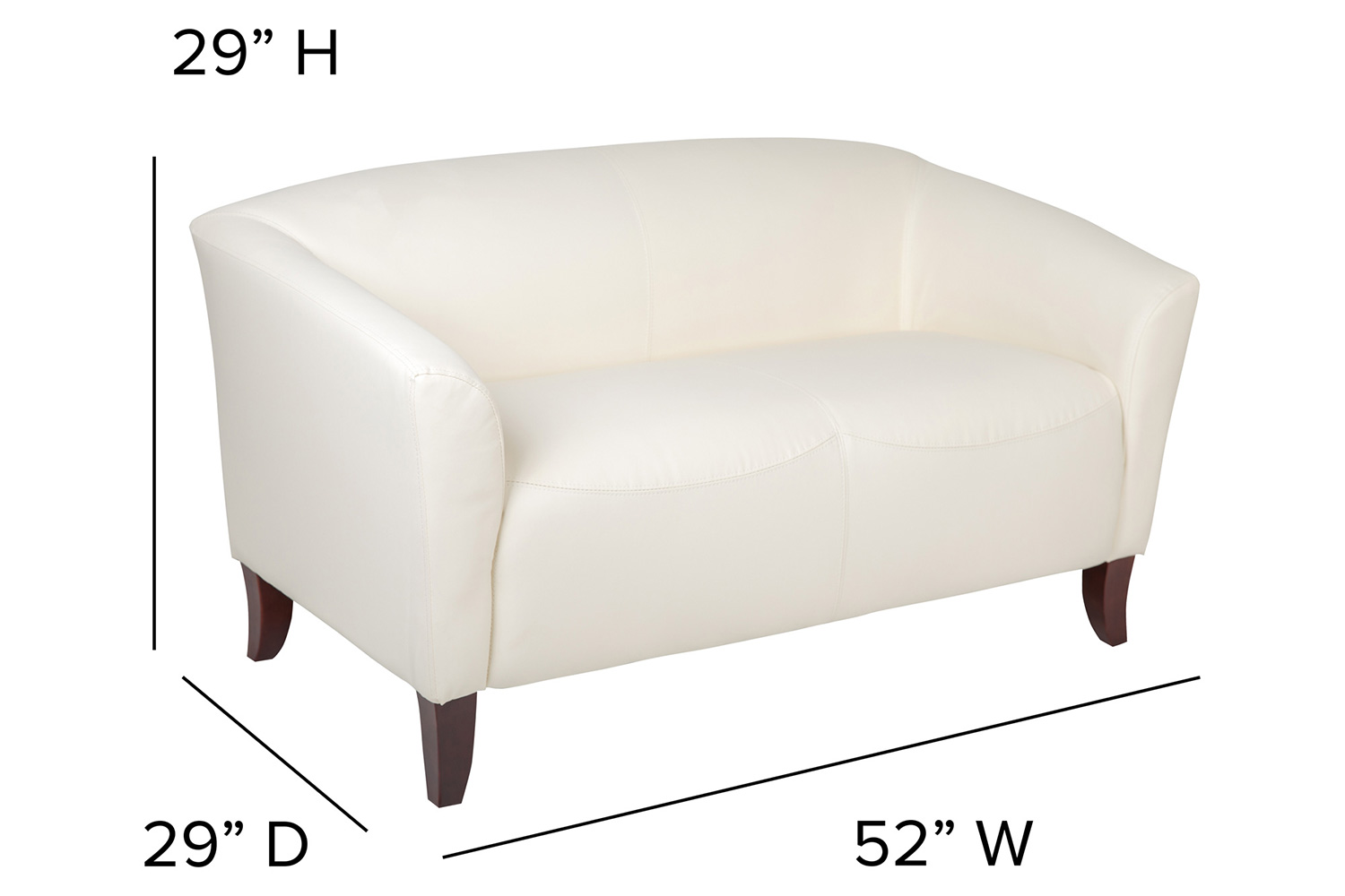 BLNK HERCULES Imperial Series LeatherSoft Loveseat - Ivory