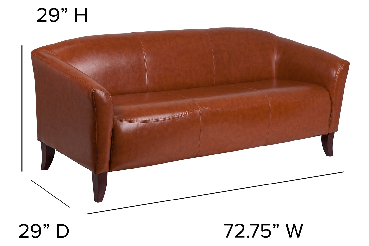 BLNK HERCULES Imperial Series LeatherSoft Sofa - Cognac