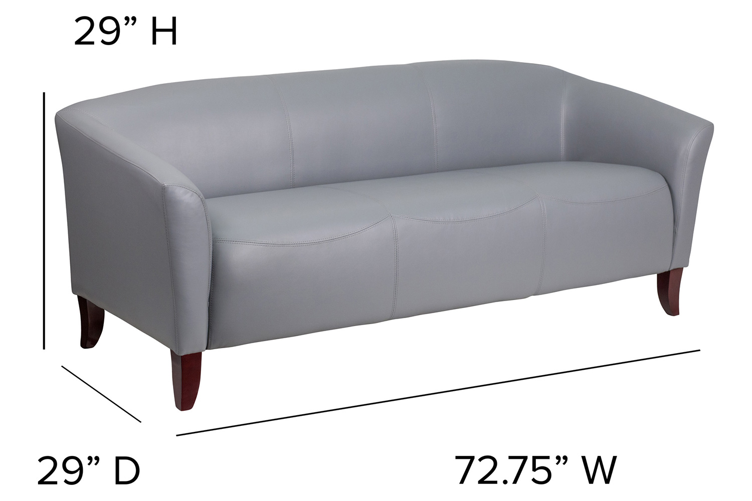 BLNK™ HERCULES Imperial Series LeatherSoft Sofa - Gray