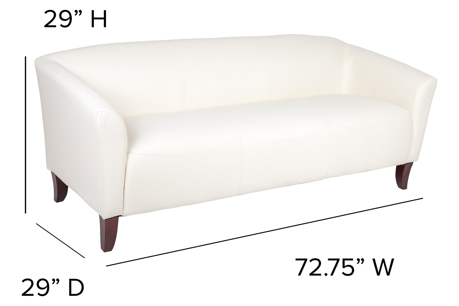 BLNK HERCULES Imperial Series LeatherSoft Sofa - Ivory