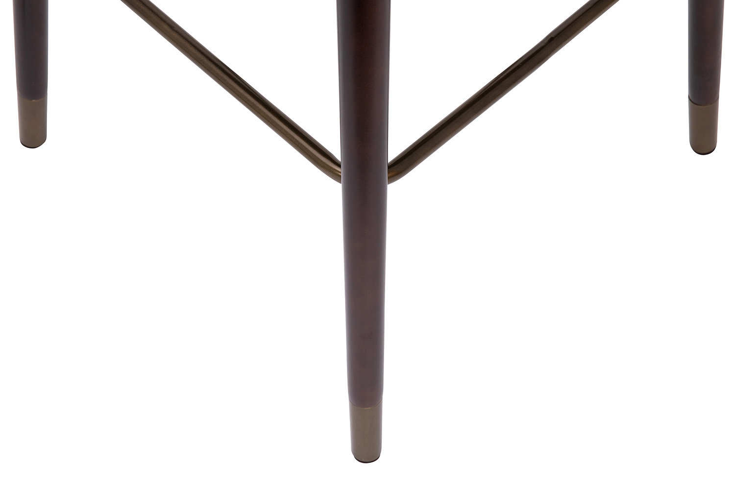 BLNK Margo Commercial LeatherSoft Mid-Back Modern Counter Stool with Walnut Finish Beechwood Legs and Contoured Back Set of 2 - Brown