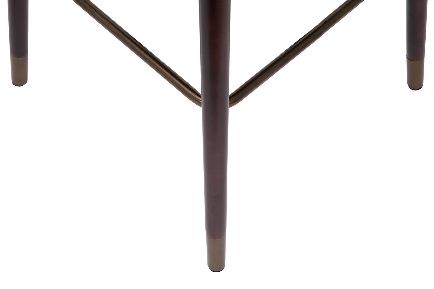 BLNK Margo Commercial LeatherSoft Mid-Back Modern Bar Stool with Walnut Finish Beechwood Legs and Curved Back Set of 2 - Brown