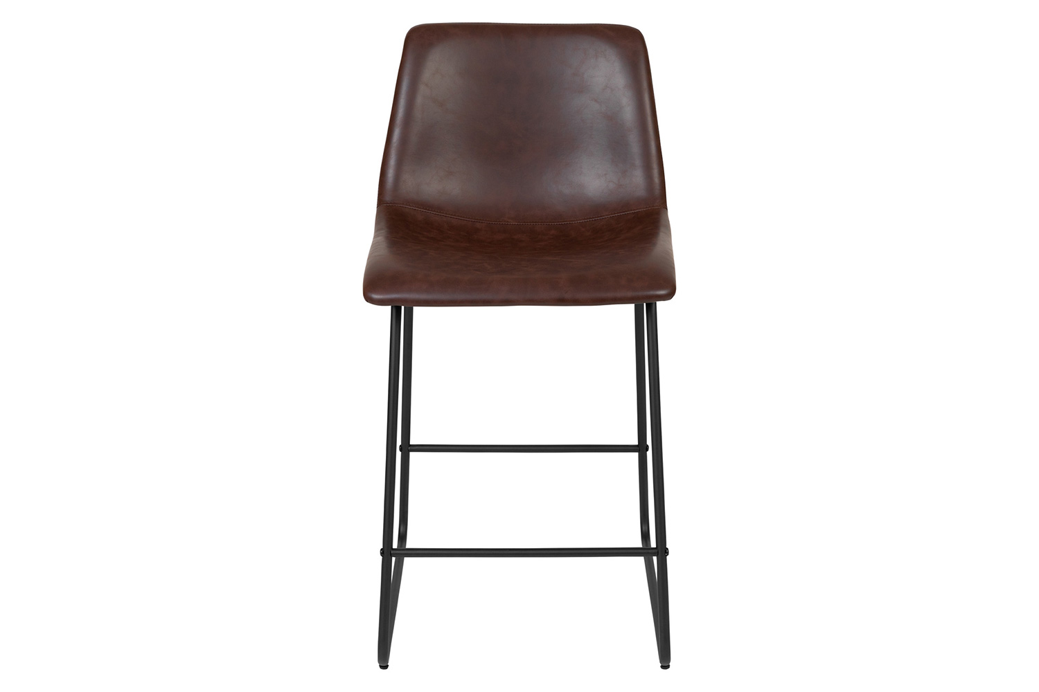 BLNK Reagan Commercial LeatherSoft Counter Height Bar Stools Set of 2 - Dark Brown