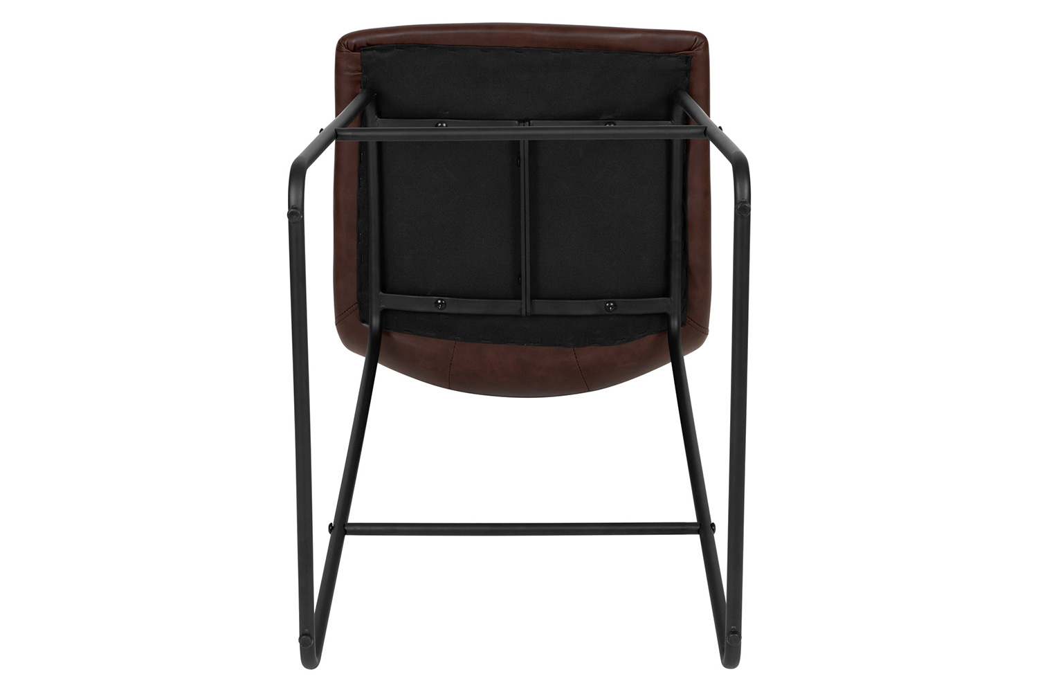 BLNK Reagan Commercial LeatherSoft Counter Height Bar Stools Set of 2 - Dark Brown