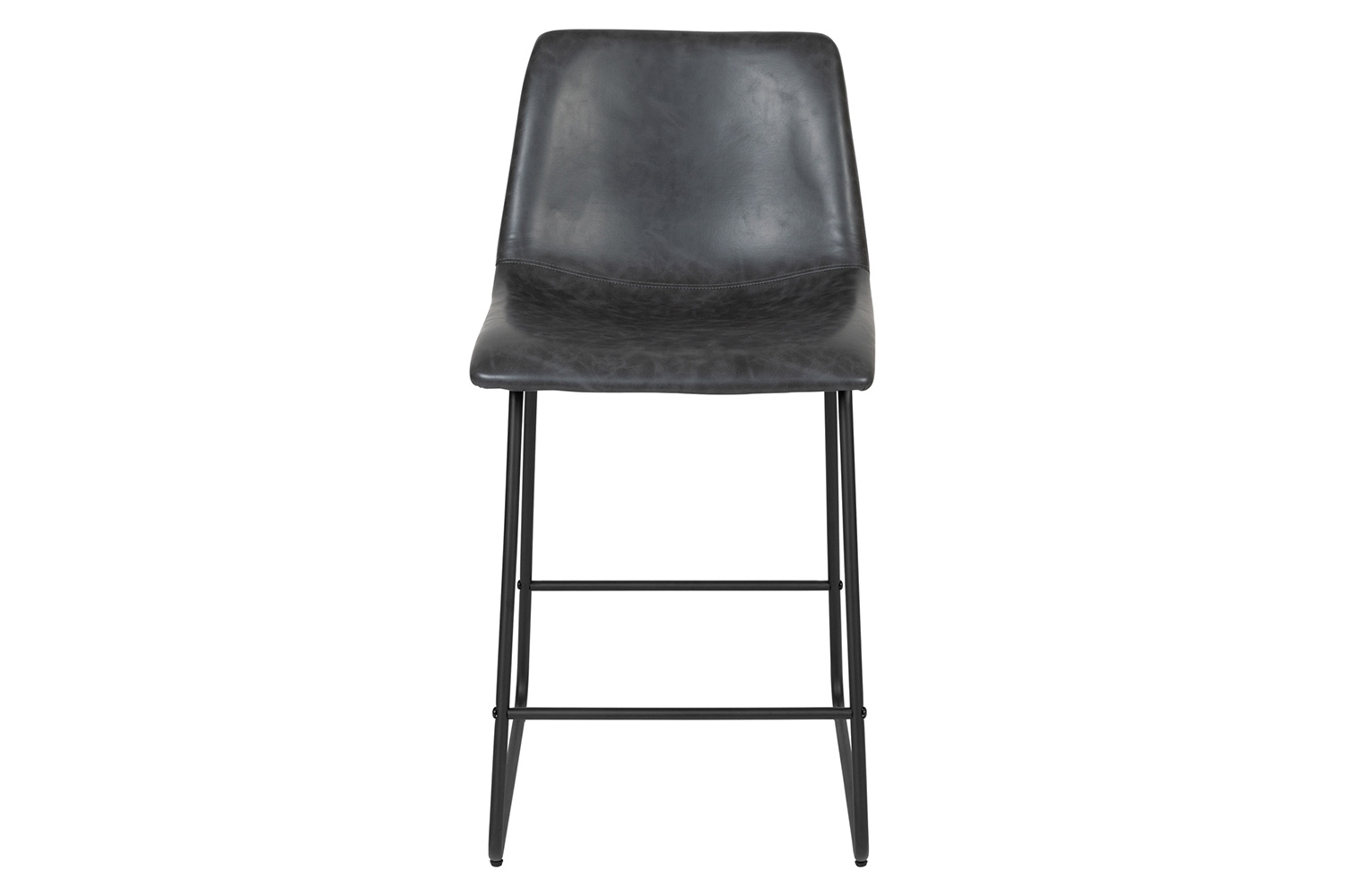 BLNK Reagan Commercial LeatherSoft Counter Height Bar Stools Set of 2 - Gray