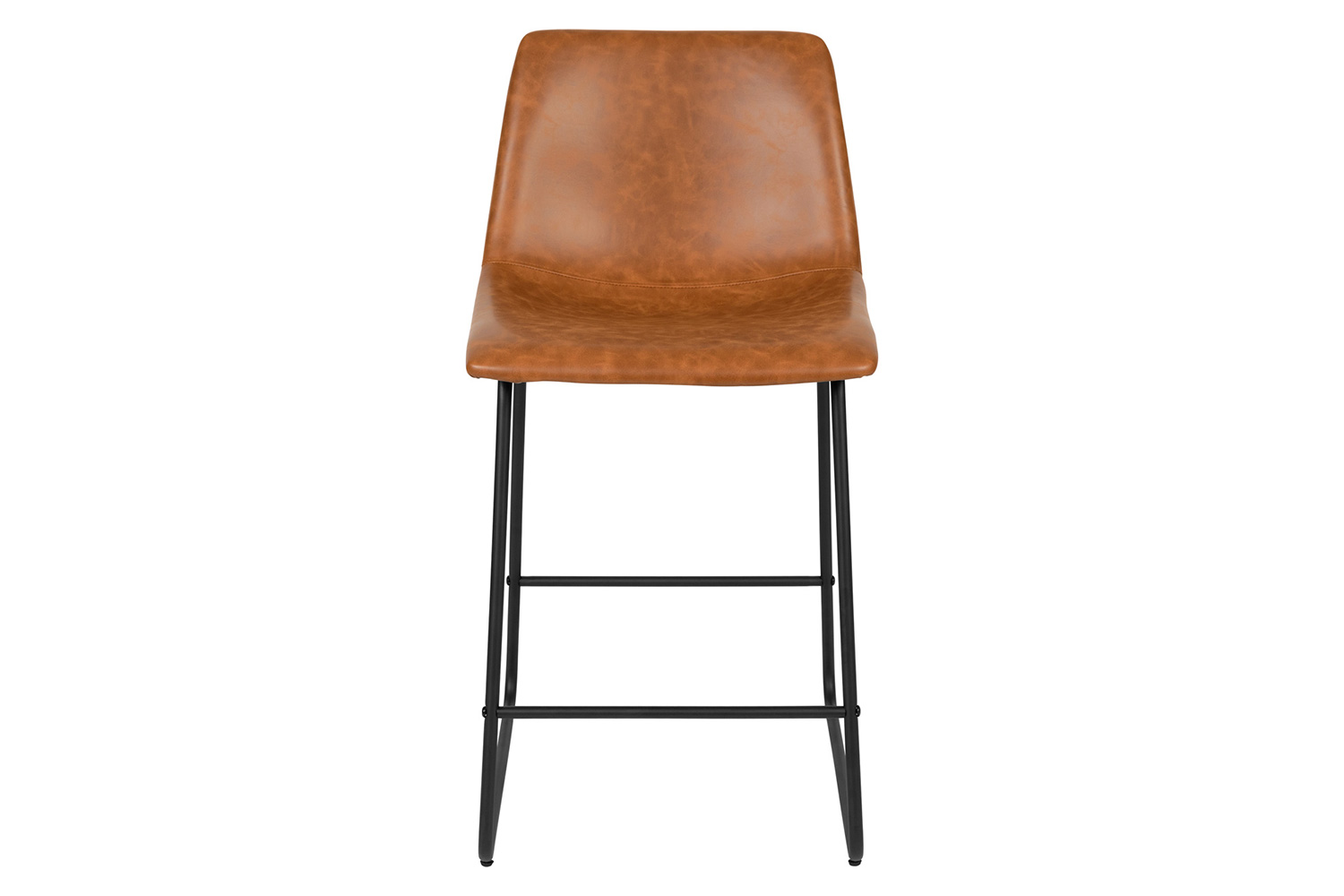 BLNK Reagan Commercial LeatherSoft Counter Height Bar Stools Set of 2 - Light Brown