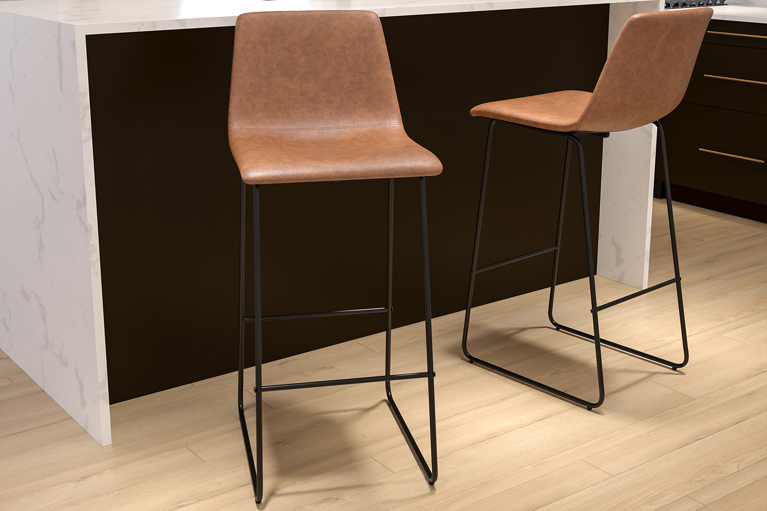 BLNK Reagan Commercial LeatherSoft Bar Height Bar Stools Set of 2