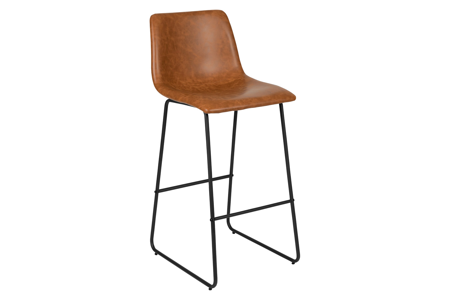 BLNK™ Reagan Commercial LeatherSoft Bar Height Bar Stools Set of 2 - Light Brown