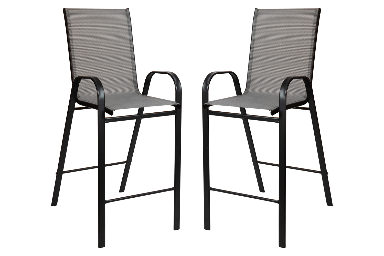 BLNK Brazos Outdoor Bar Stools with Flex Comfort Material and Metal Frame 2 Pack