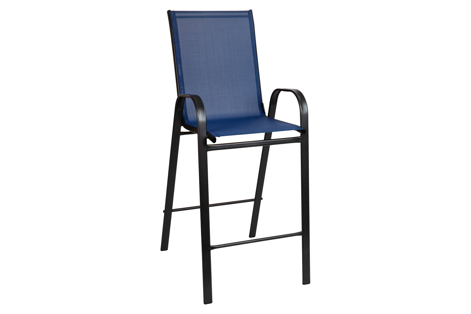 BLNK Brazos Outdoor Bar Stools with Flex Comfort Material and Metal Frame 2 Pack - Navy