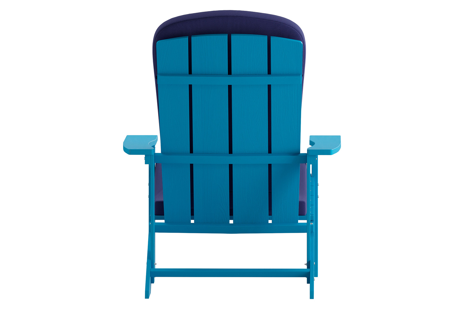 BLNK Charlestown All-Weather Poly Resin Wood Adirondack Chairs Set of 2 - Blue, with Blue Cushions