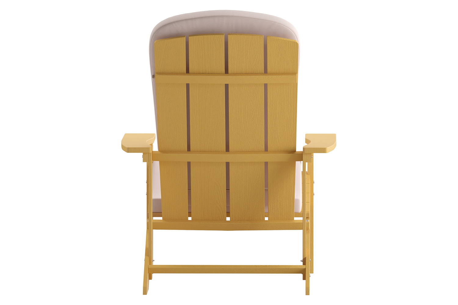 BLNK Charlestown All-Weather Poly Resin Wood Adirondack Chairs Set of 2 - Yellow, with Cream Cushions