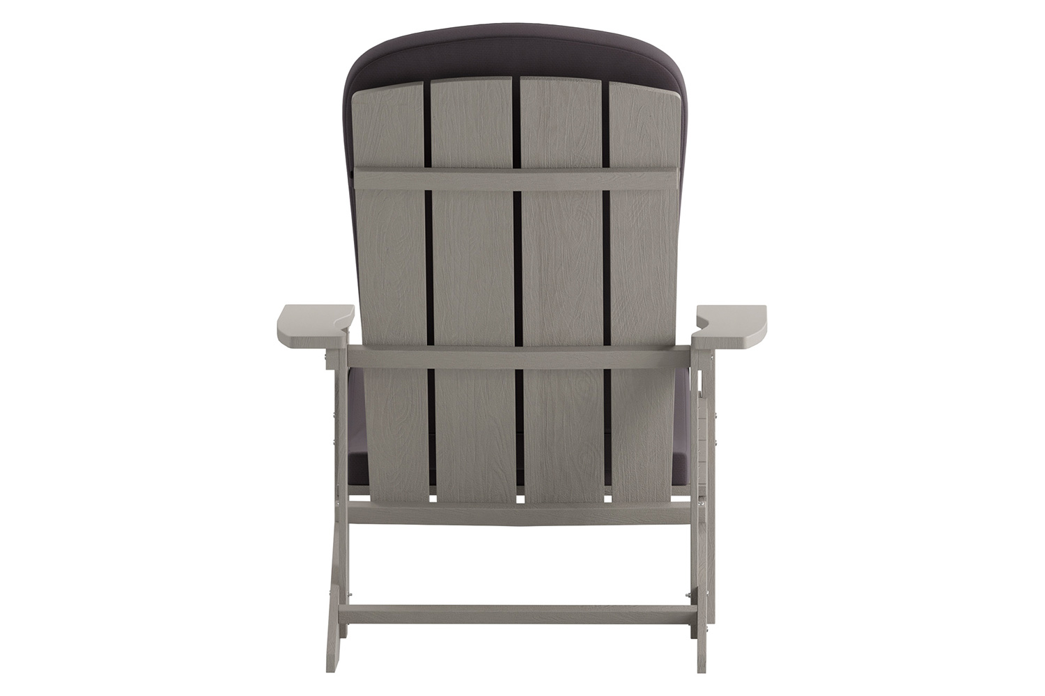 BLNK Charlestown All-Weather Poly Resin Wood Adirondack Chairs Set of 2 - Gray, with Gray Cushions