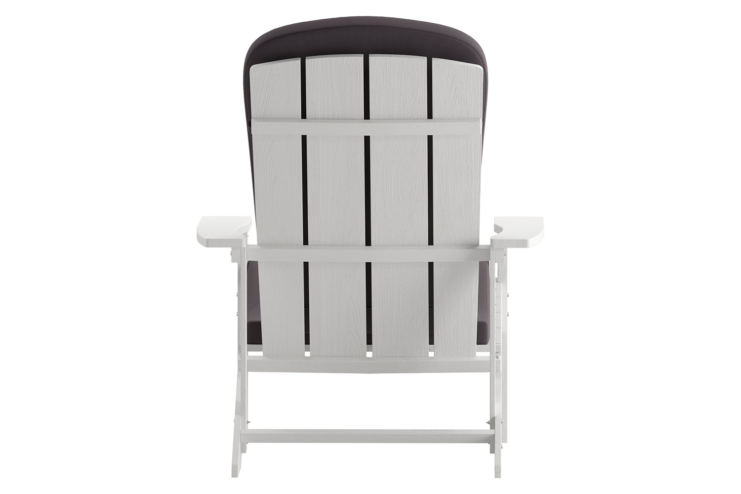 BLNK Charlestown All-Weather Poly Resin Wood Adirondack Chairs Set of 2 - White, with Gray Cushions