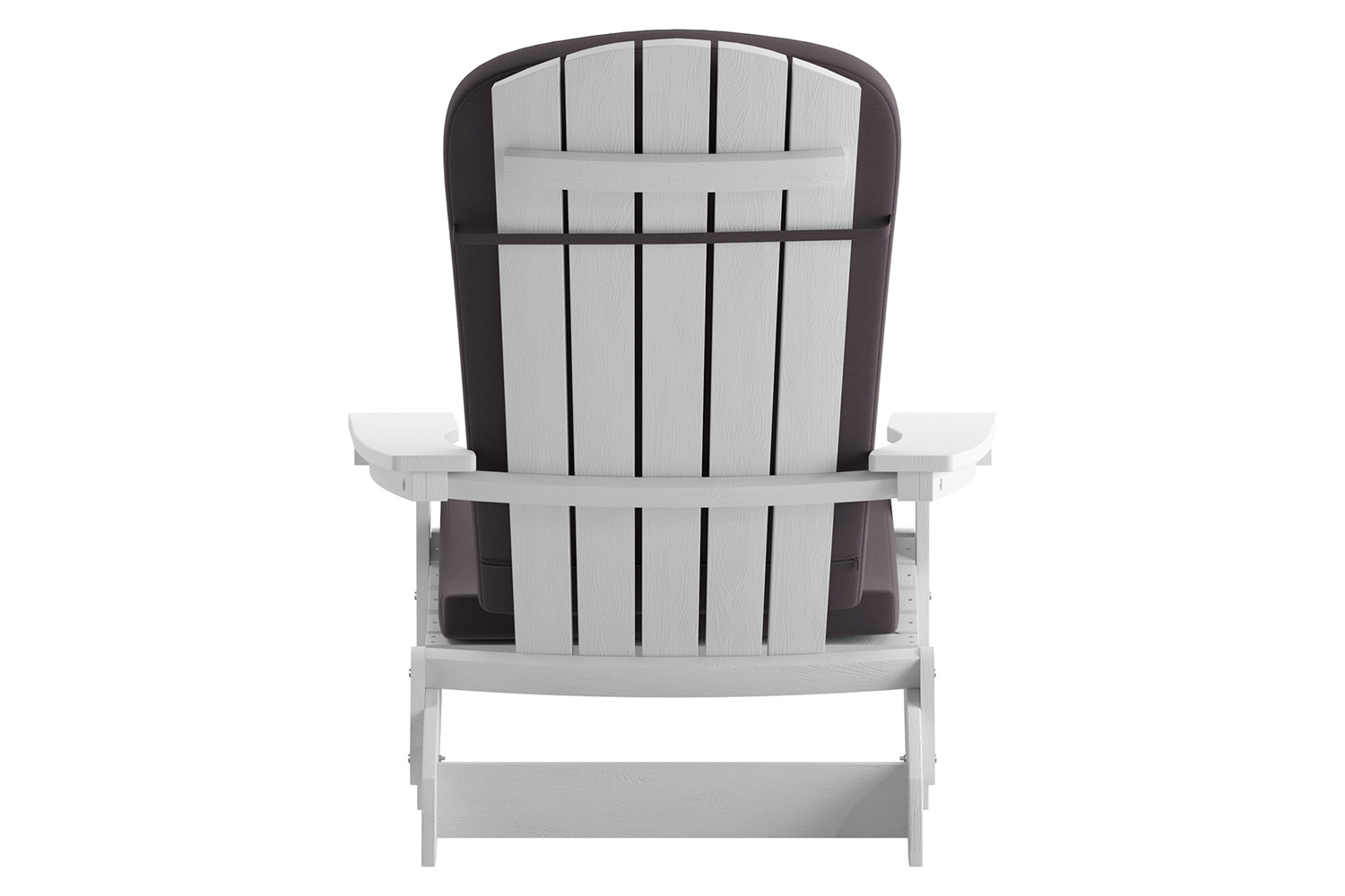 BLNK Charlestown All-Weather Poly Resin Folding Adirondack Chairs Set of 2 - White, with Gray Cushions