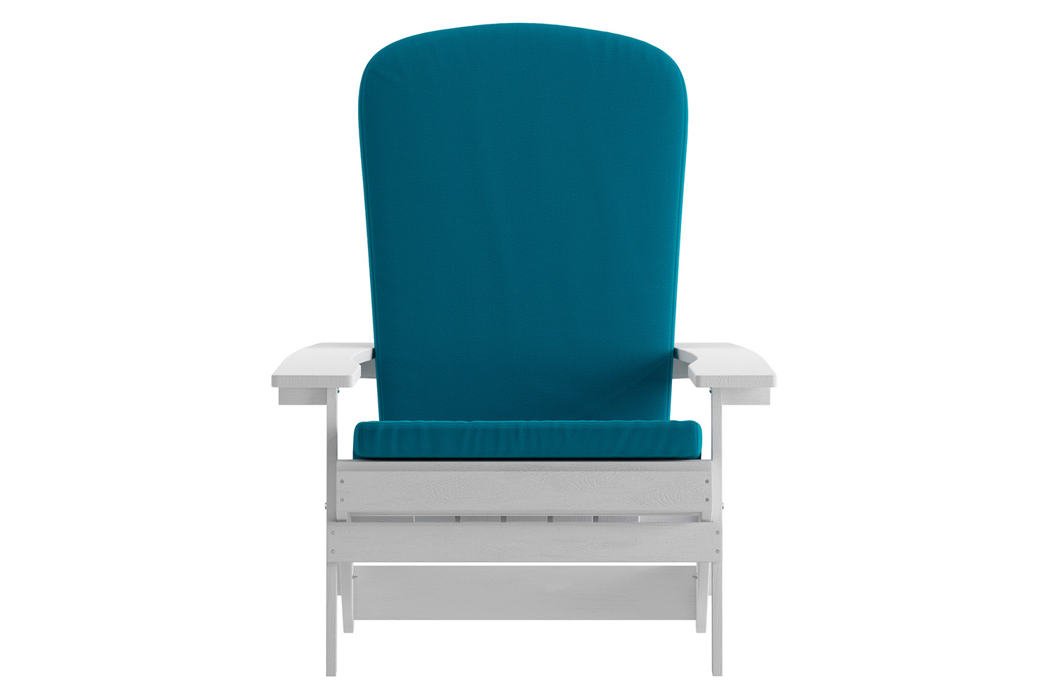 BLNK™ Charlestown All-Weather Poly Resin Folding Adirondack Chairs Set of 2 - White, with Teal Cushions