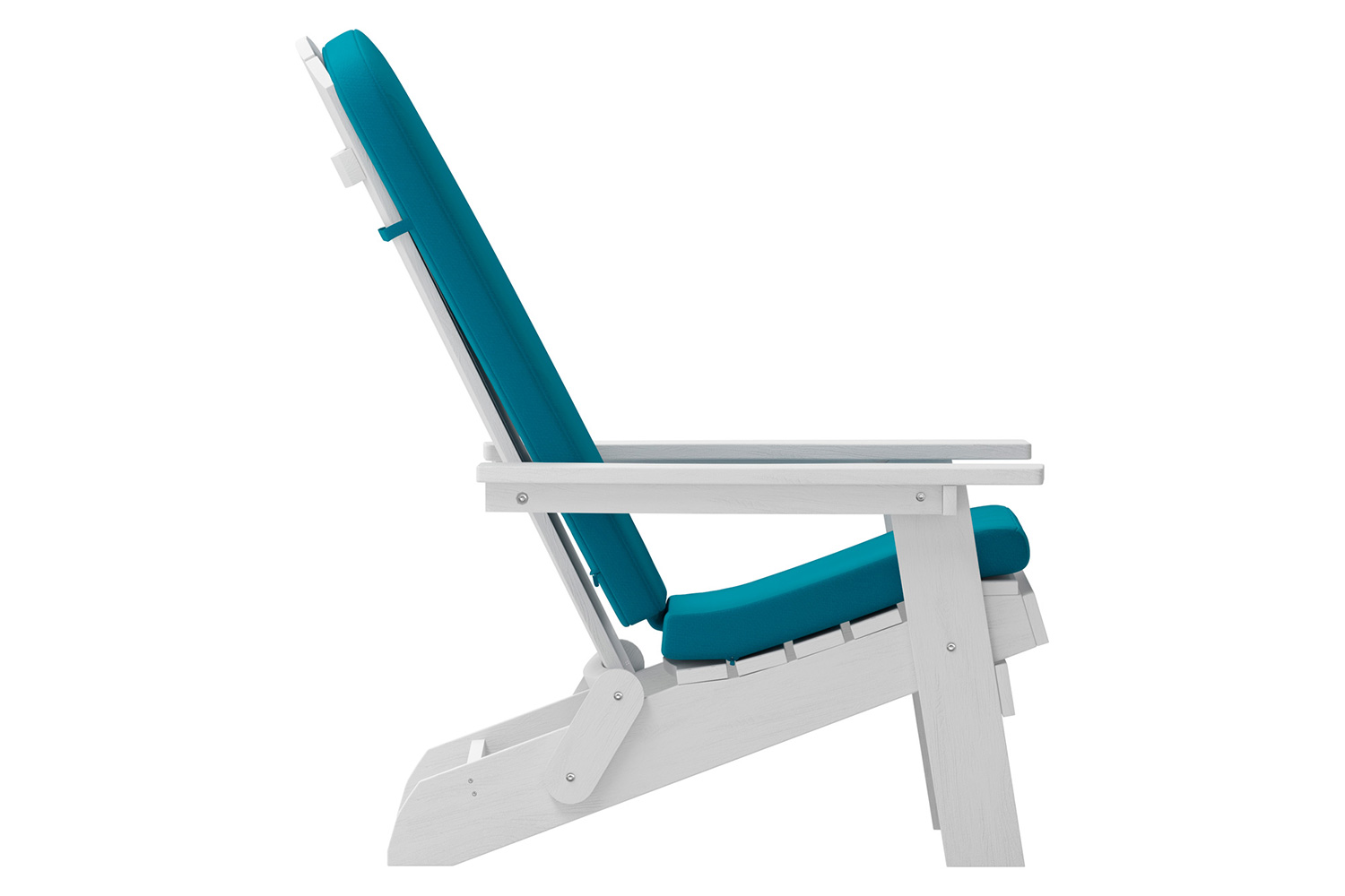 BLNK™ Charlestown All-Weather Poly Resin Folding Adirondack Chairs Set of 2 - White, with Teal Cushions