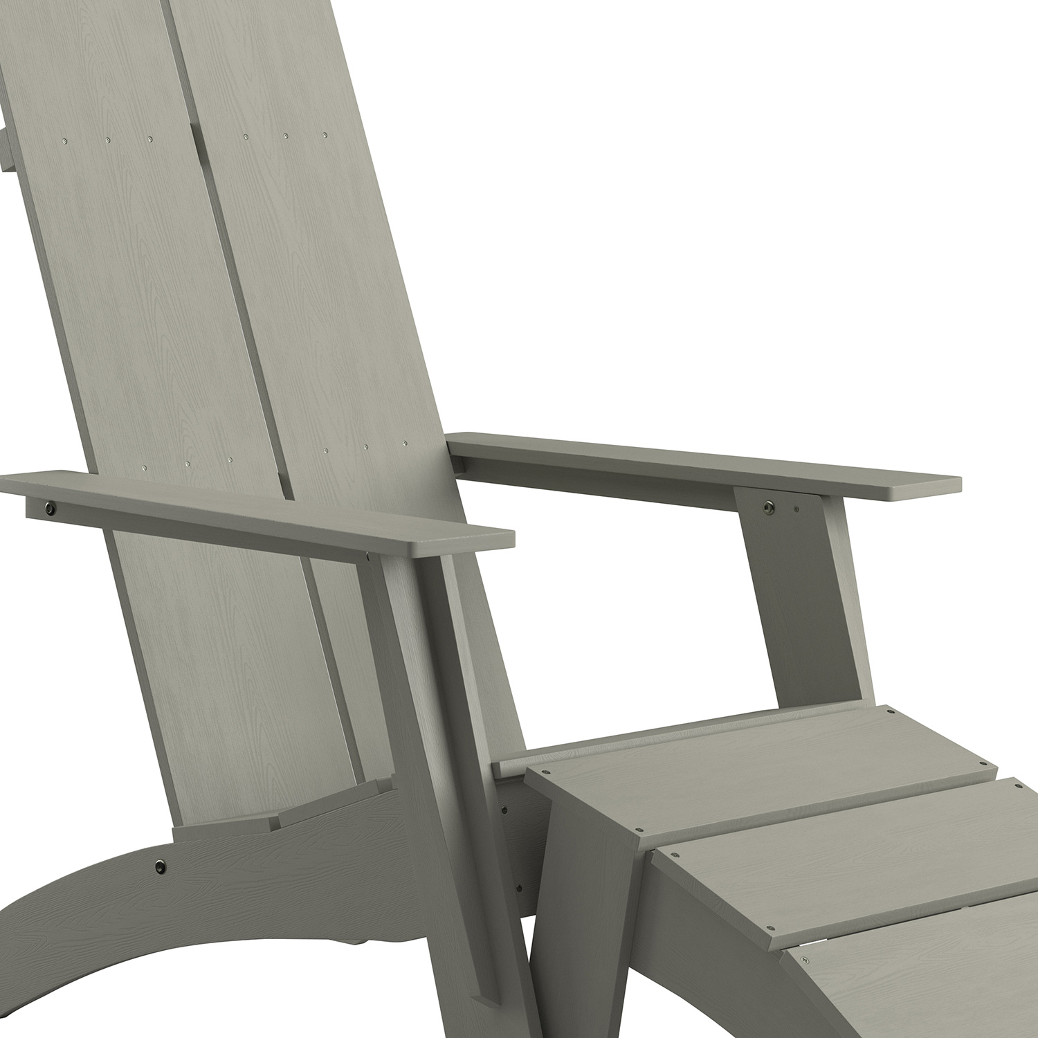 BLNK Sawyer All-Weather Poly Resin Wood Adirondack Chairs with Foot Rests Set of 2 - Gray