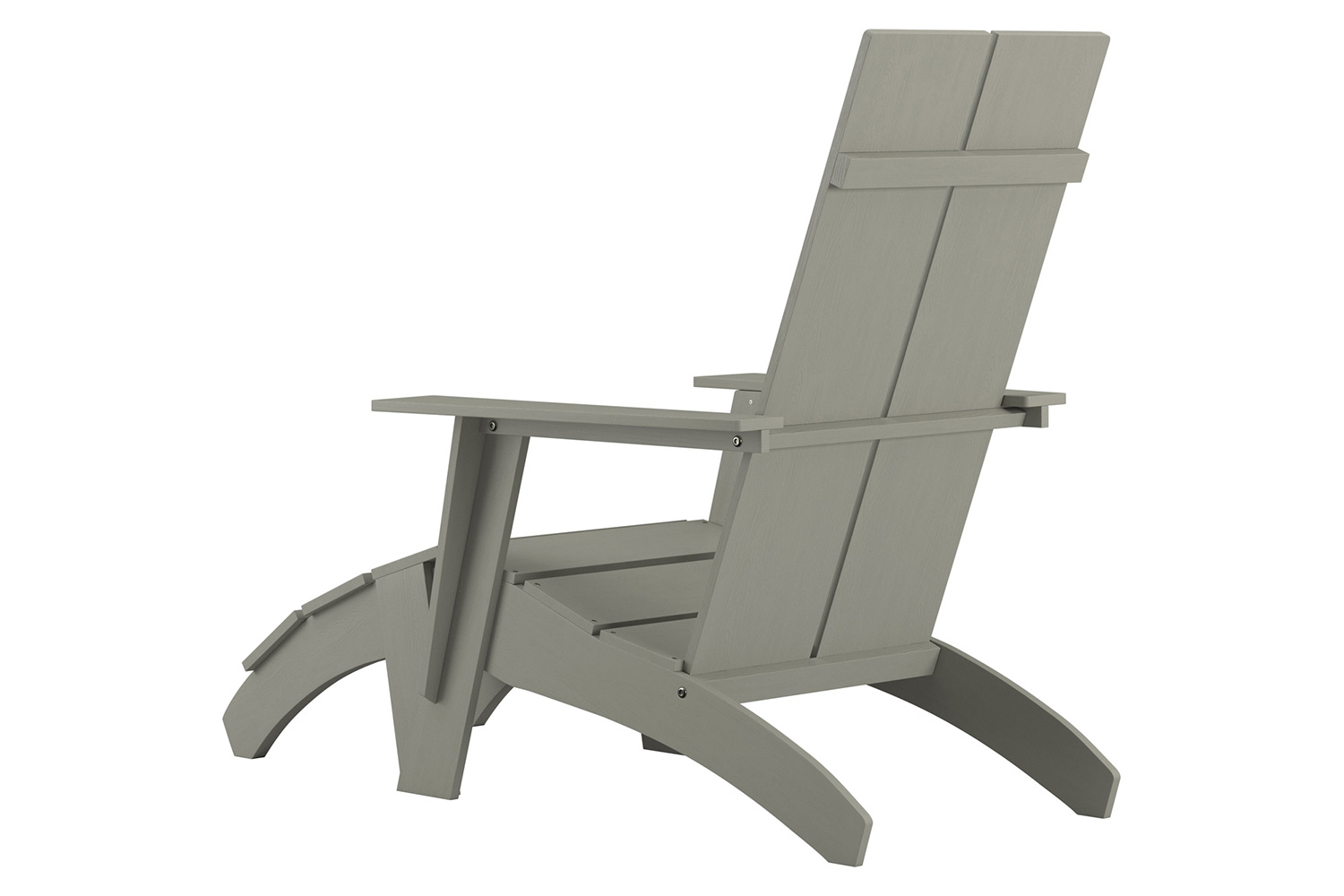 BLNK Sawyer All-Weather Poly Resin Wood Adirondack Chairs with Foot Rests Set of 2 - Gray