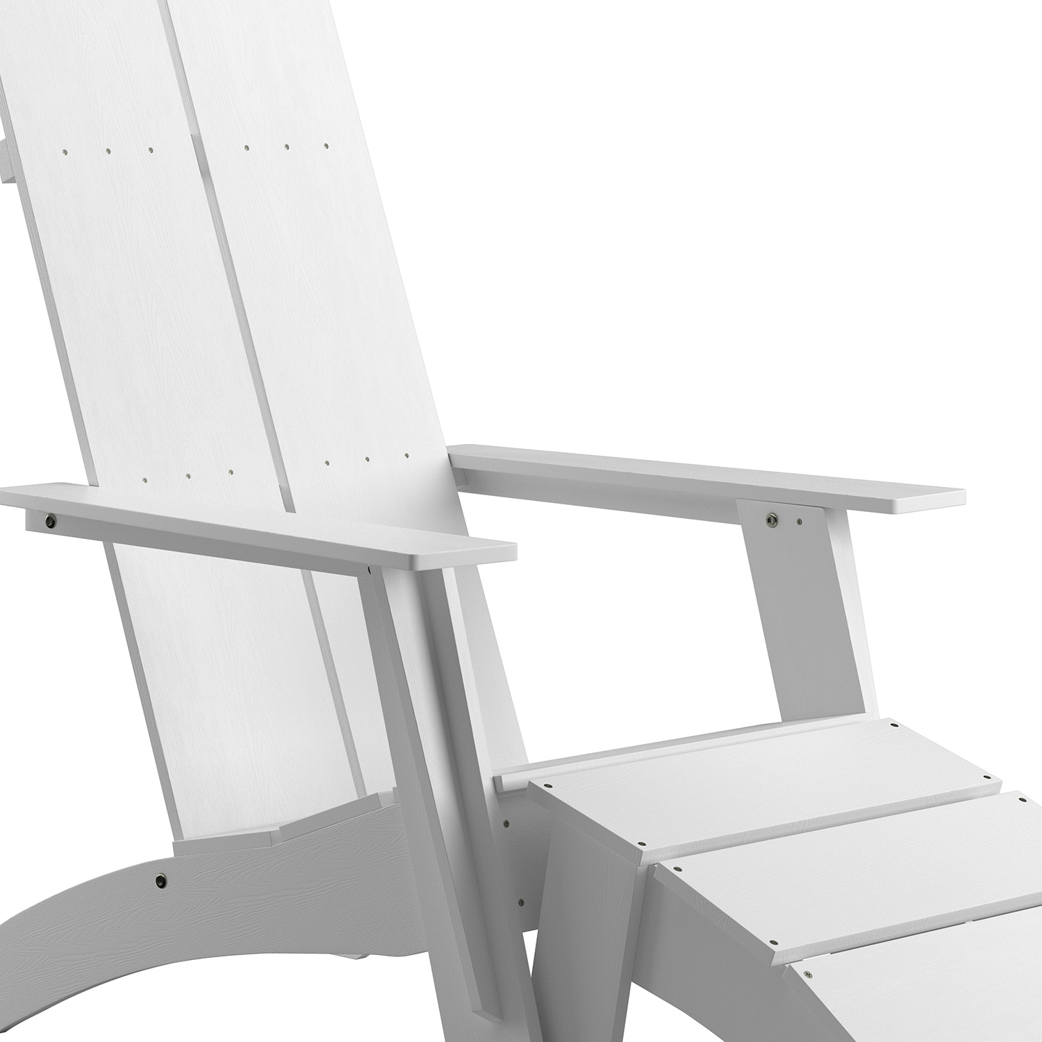 BLNK Sawyer All-Weather Poly Resin Wood Adirondack Chairs with Foot Rests Set of 2 - White