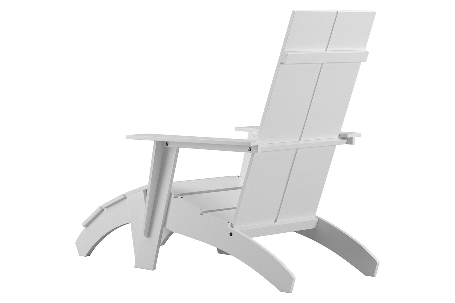 BLNK Sawyer All-Weather Poly Resin Wood Adirondack Chairs with Foot Rests Set of 2 - White