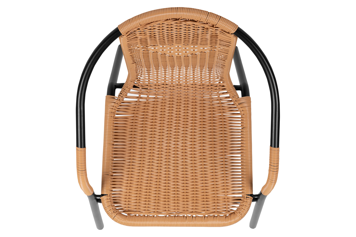 BLNK Lila Indoor-Outdoor Rattan Restaurant Stack Chair 2 Pack - Beige