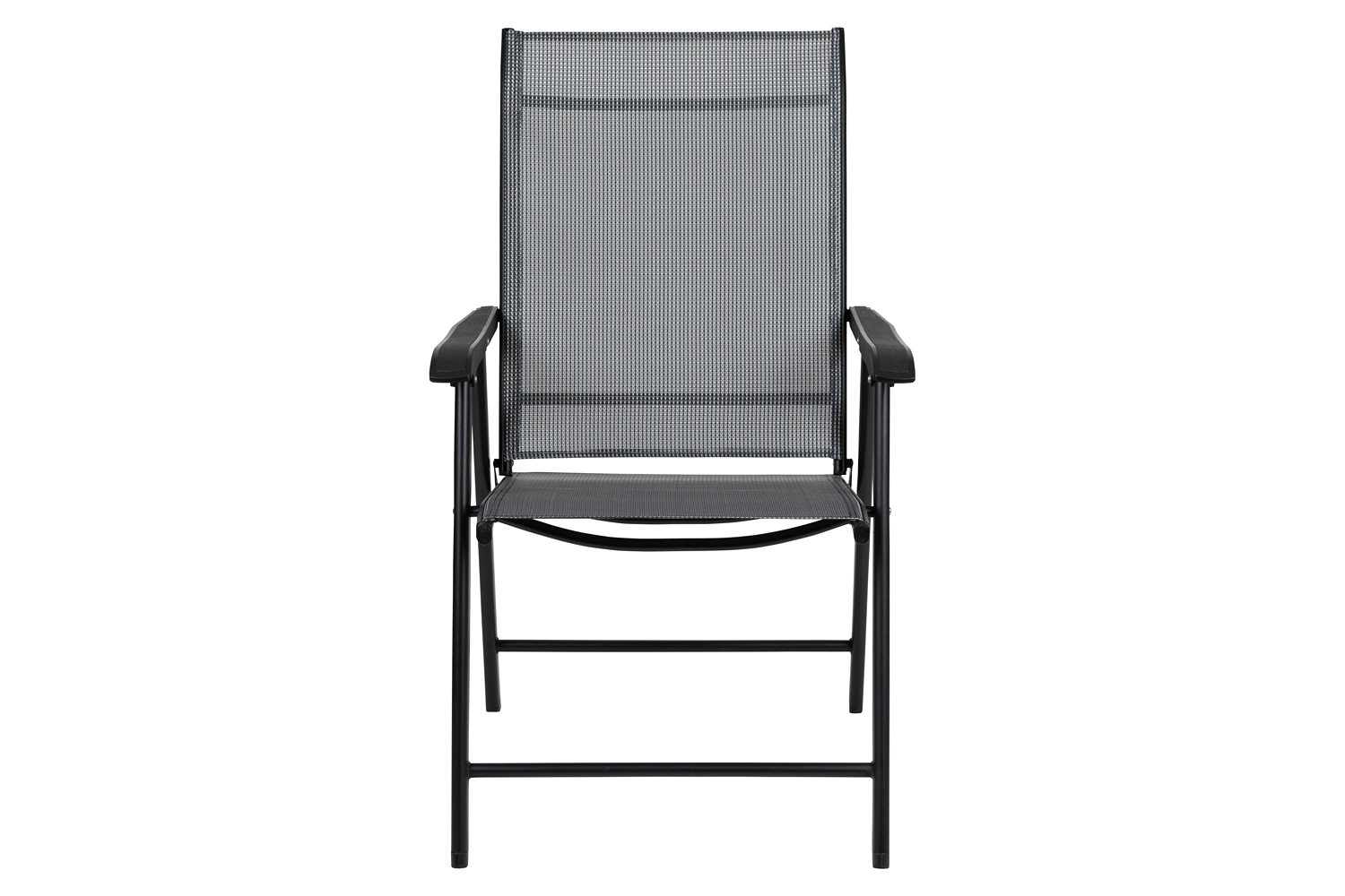 BLNK - Paladin Gray Outdoor Folding Patio Sling Chair with Black Frame (2 Pack)