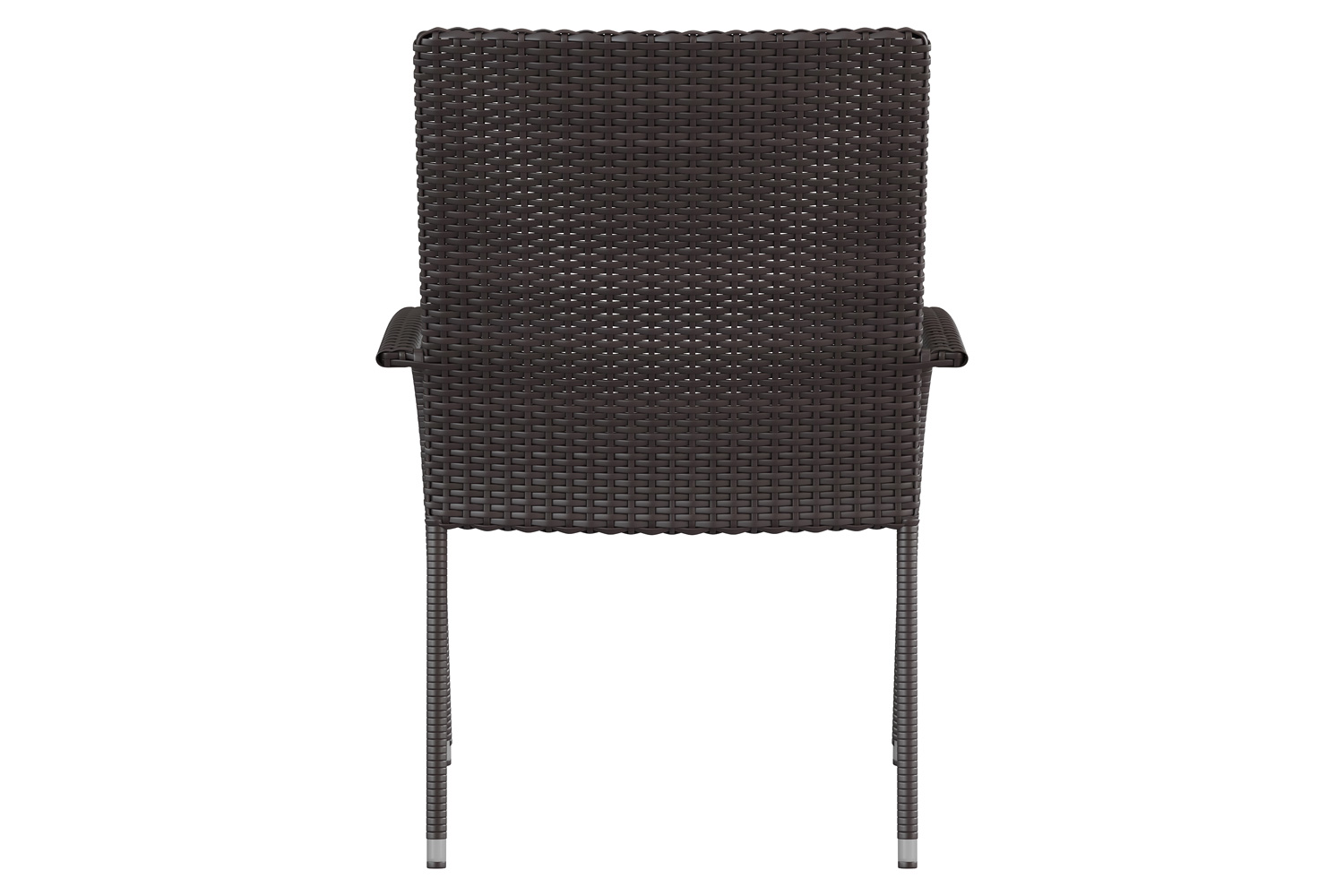 BLNK Maxim Stackable Indoor-Outdoor Wicker Dining Chairs with Cream Seat Cushions Set of 2 - Espresso