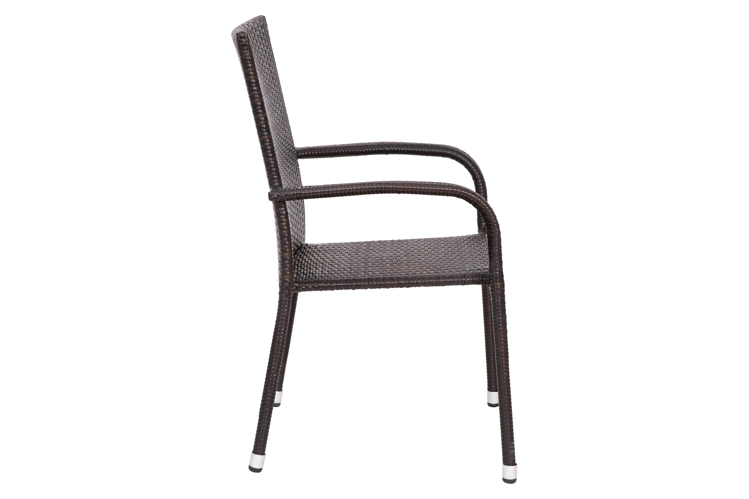 BLNK Maxim Stackable Indoor-Outdoor Wicker Dining Chairs with Arms Set of 2 - Espresso