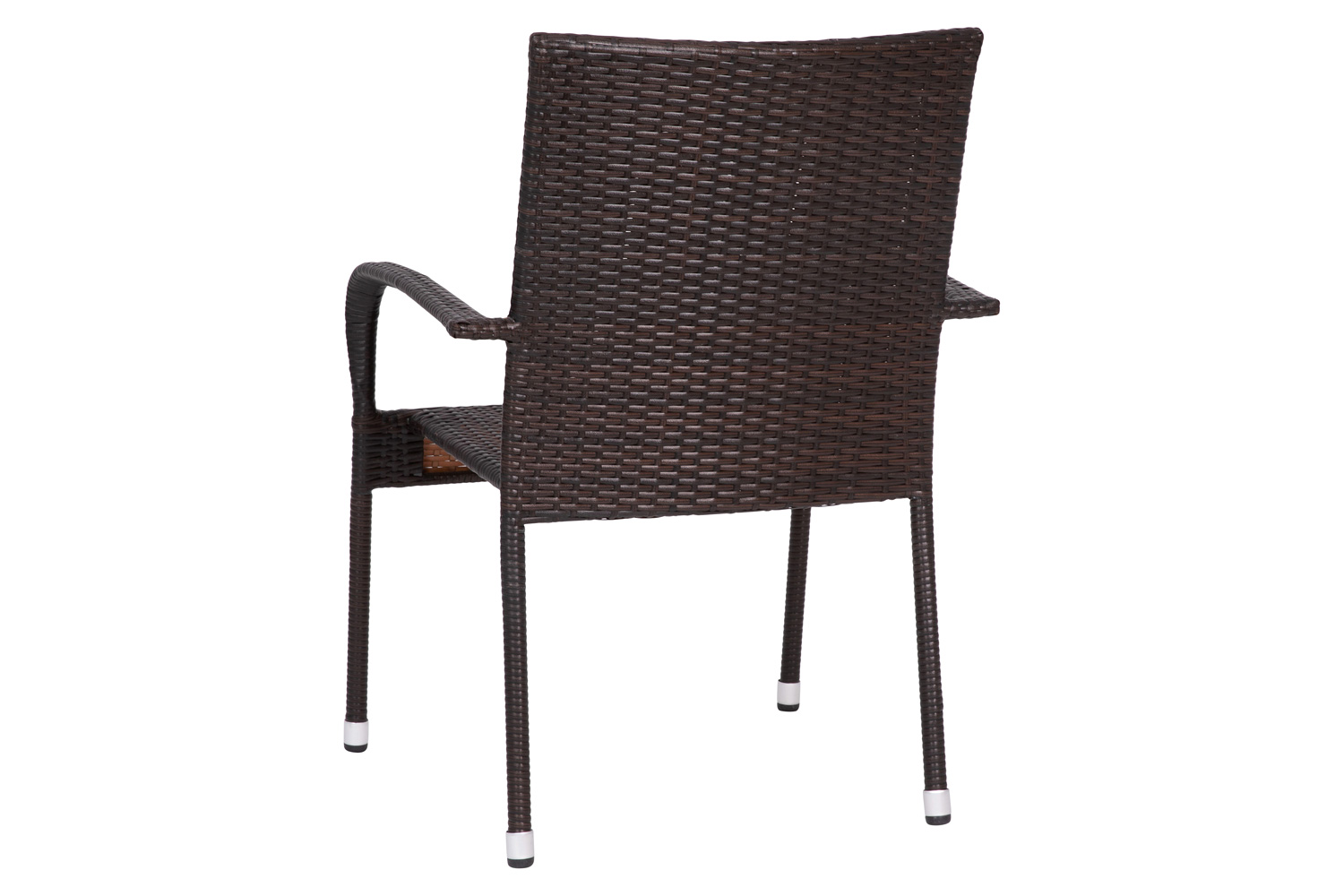 BLNK Maxim Stackable Indoor-Outdoor Wicker Dining Chairs with Arms Set of 2 - Espresso