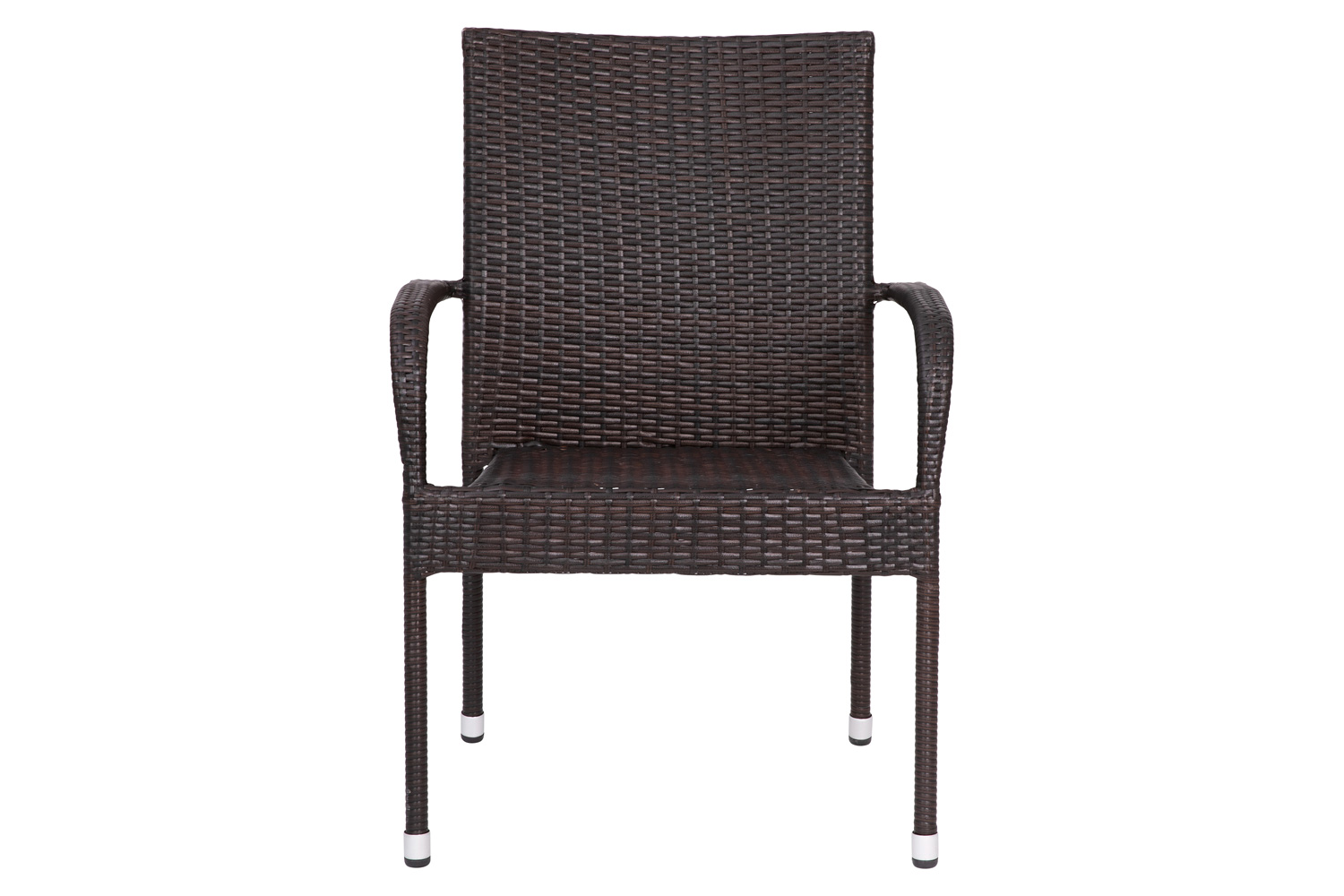 BLNK Maxim Stackable Indoor-Outdoor Wicker Dining Chairs with Arms Set of 2 - Espresso