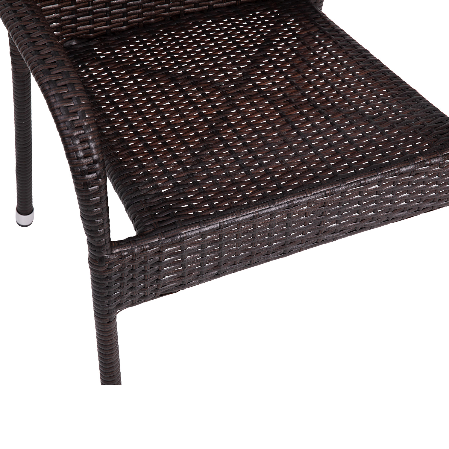 BLNK Maxim Stackable Indoor-Outdoor Wicker Dining Chairs with Arms Set of 2 - Espresso