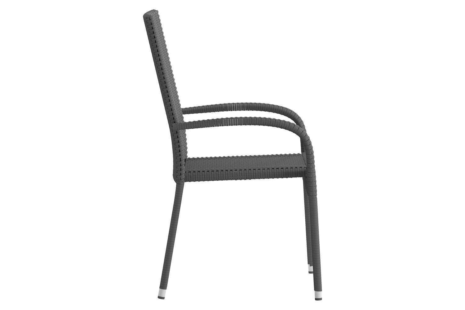 BLNK Maxim Stackable Indoor-Outdoor Wicker Dining Chairs with Arms Set of 2 - Gray