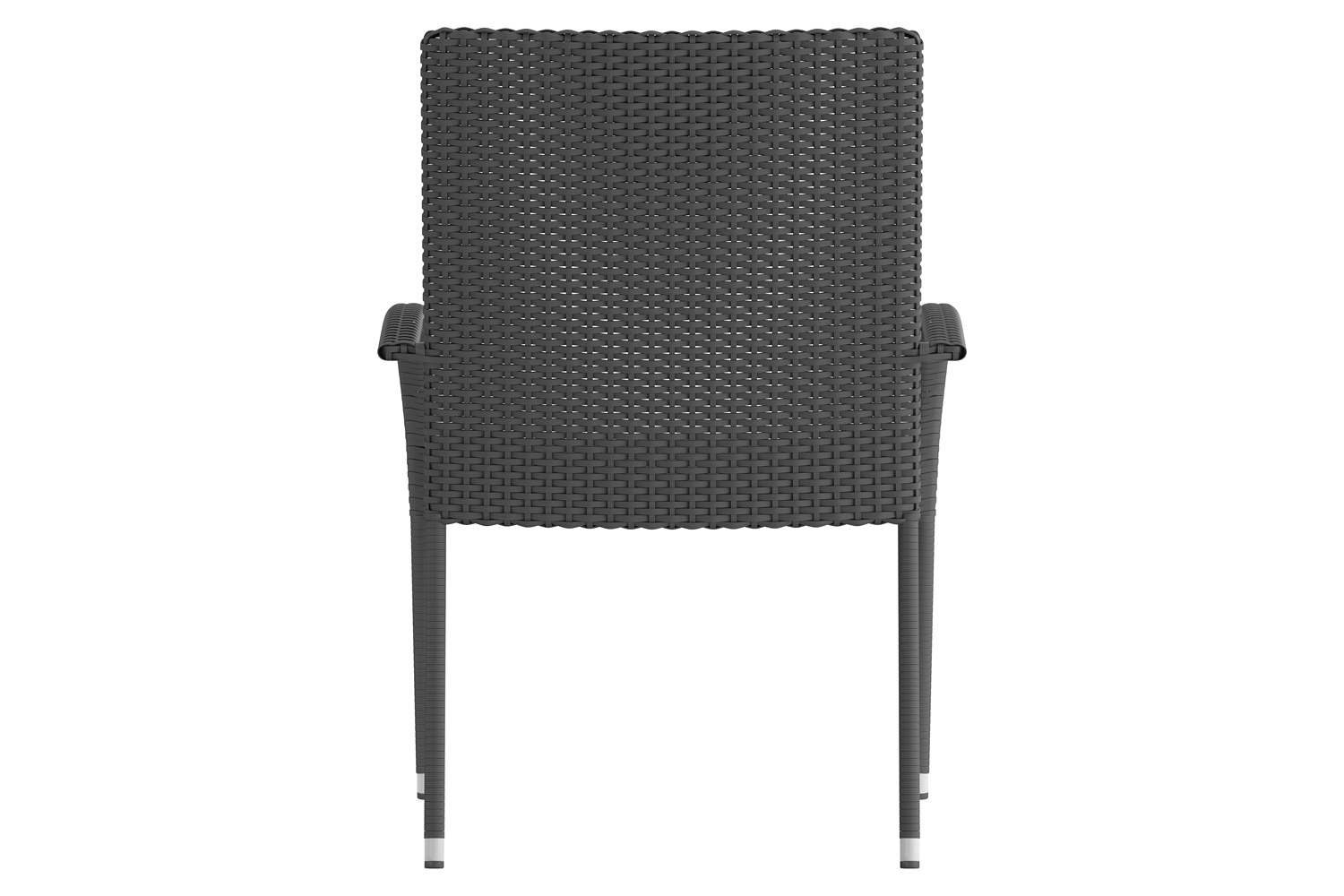 BLNK Maxim Stackable Indoor-Outdoor Wicker Dining Chairs with Arms Set of 2 - Gray