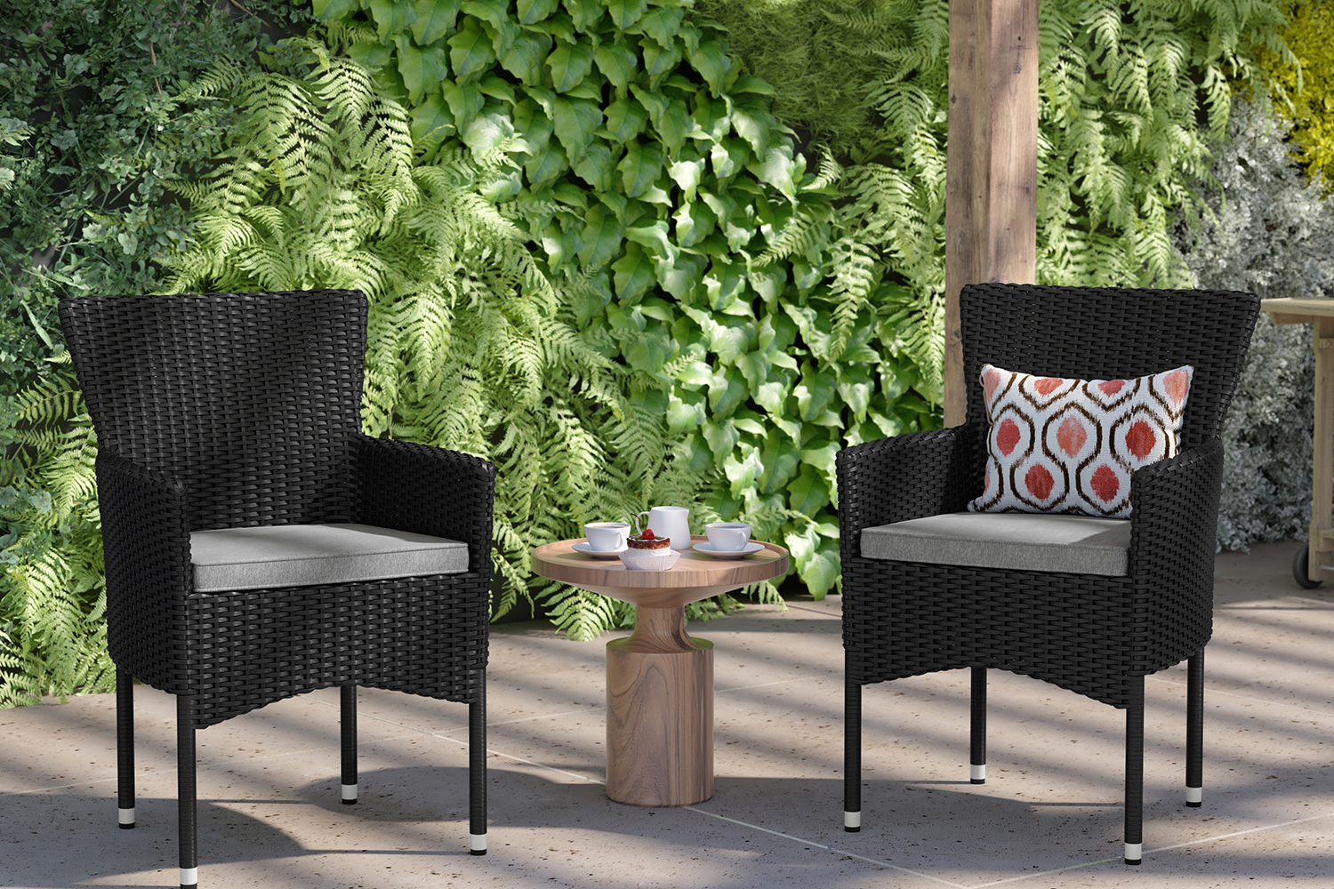 BLNK Maxim Modern Wicker Patio Arm Chairs Set of 2