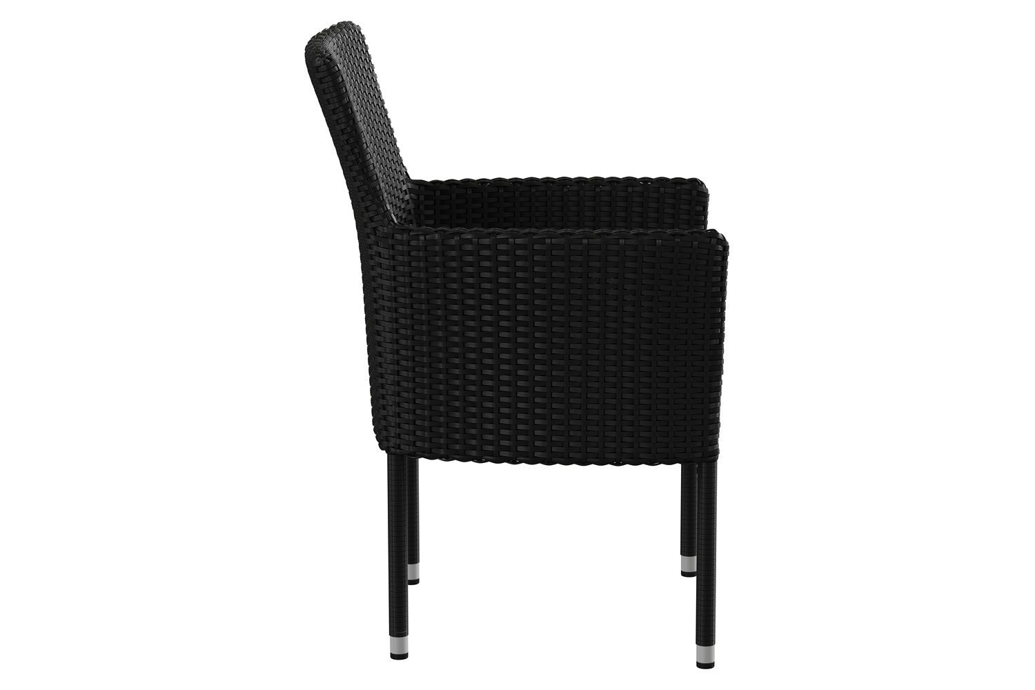 BLNK Maxim Modern Wicker Patio Arm Chairs Set of 2 - Black/Gray