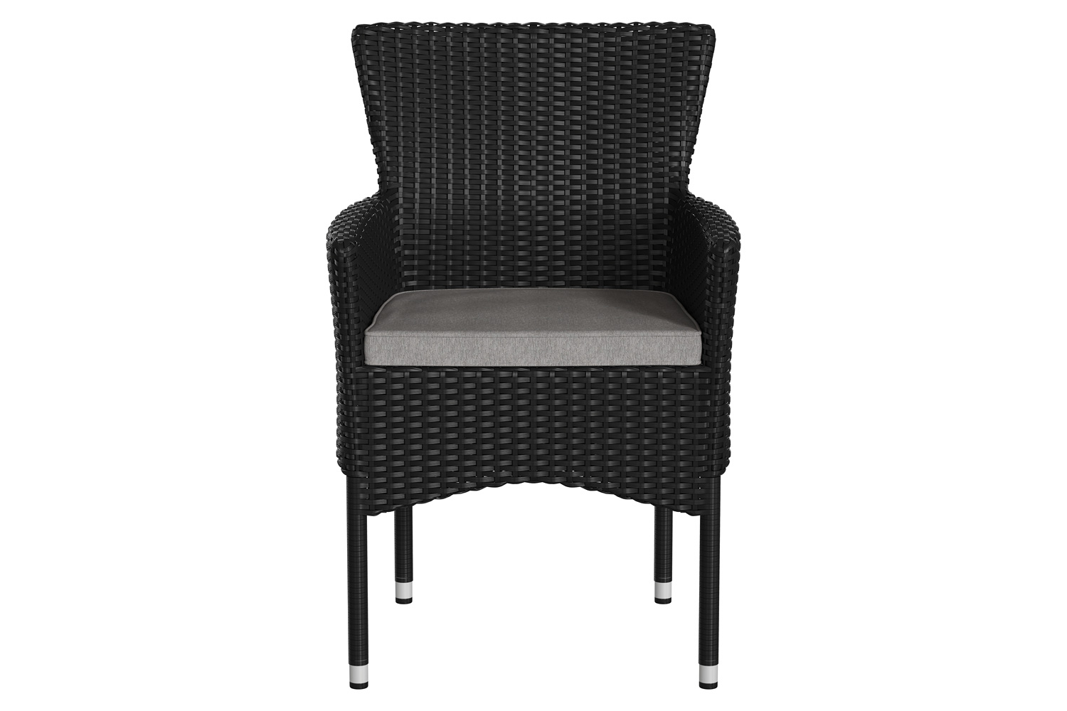 BLNK Maxim Modern Wicker Patio Arm Chairs Set of 2 - Black/Gray