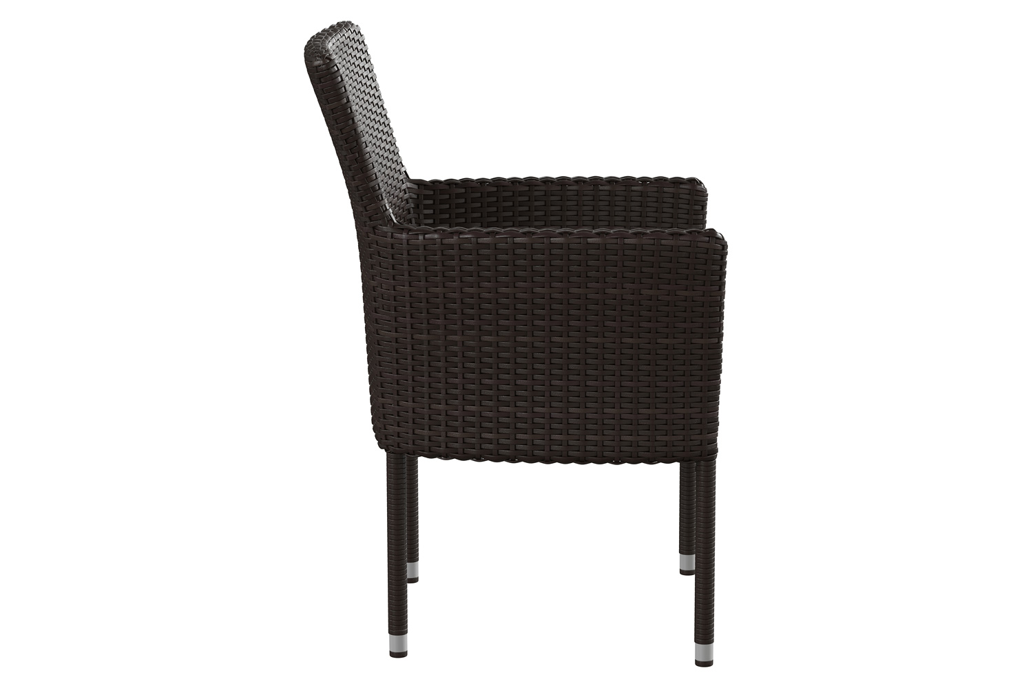 BLNK Maxim Modern Wicker Patio Arm Chairs Set of 2 - Espresso/Cream