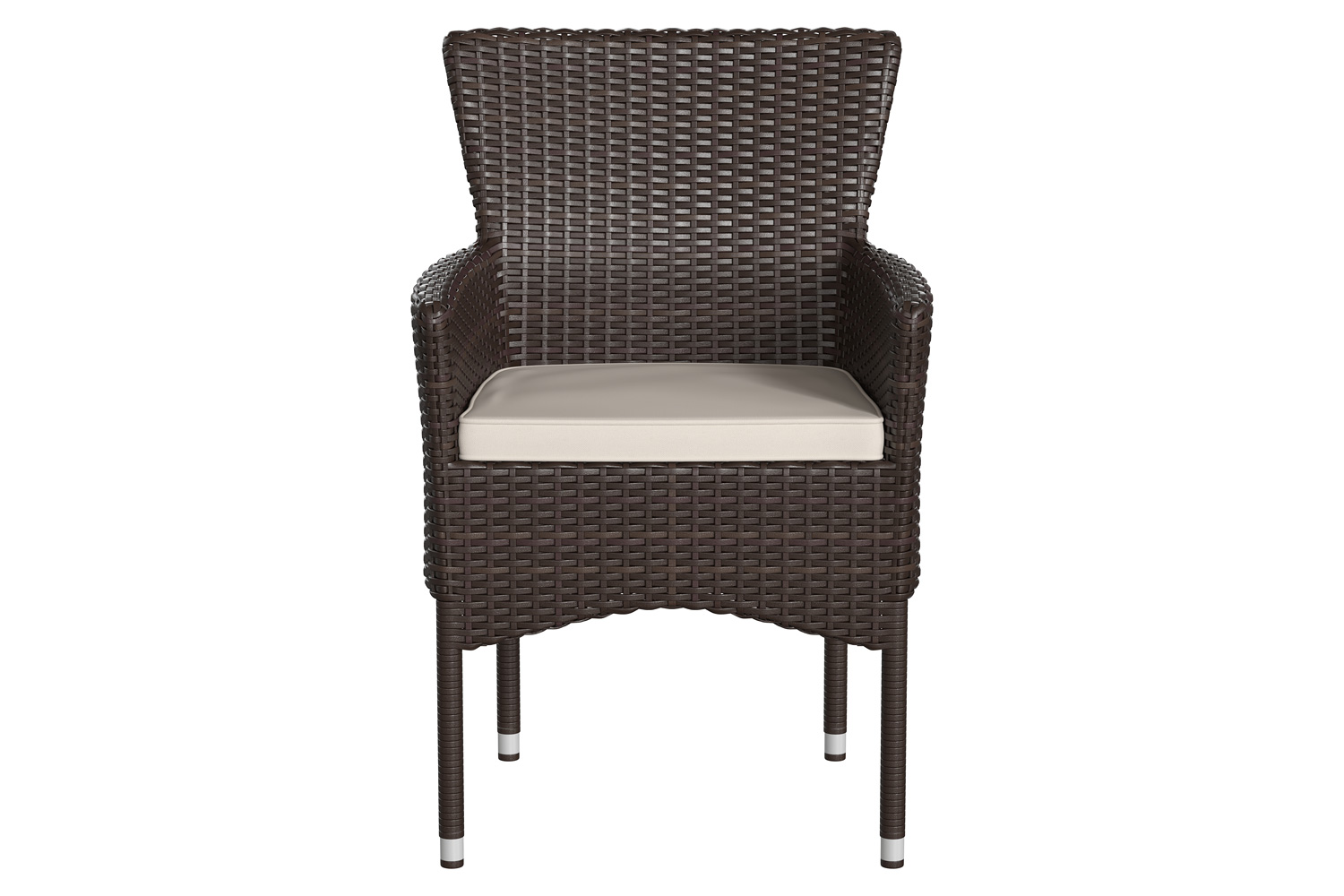 BLNK Maxim Modern Wicker Patio Arm Chairs Set of 2 - Espresso/Cream