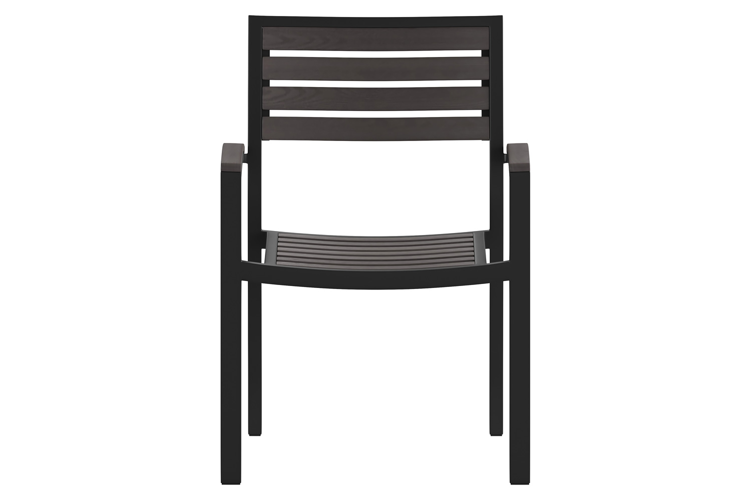 BLNK Lark Commercial Outdoor Black Aluminum Stackable Faux Side Patio Chairs Set of 2 - Gray Wash