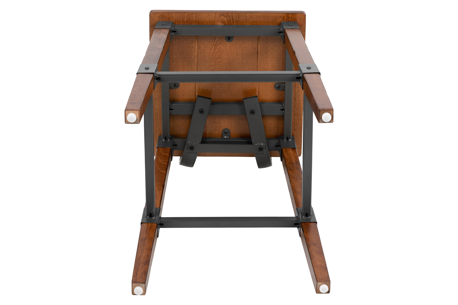 BLNK - Jackson Rustic Antique Walnut Industrial Wood Dining Bar Stool 2 Pack