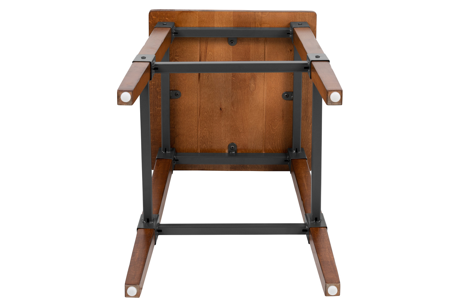 BLNK - Jackson Wood Rustic Antique Walnut Industrial Dining Backless Bar Stool 2 Pack