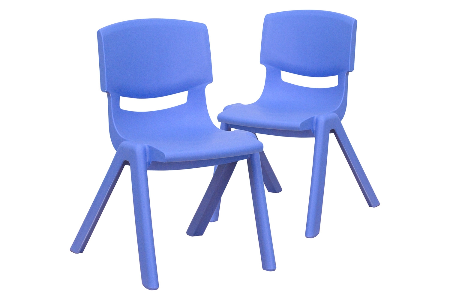 BLNK™ Whitney Plastic Stackable School Chair 2 Pack - Blue, 12"H Seat