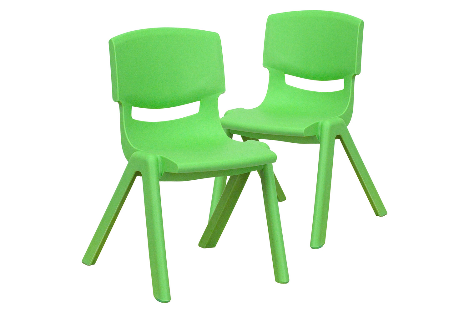 BLNK™ Whitney Plastic Stackable School Chair 2 Pack - Green, 12"H Seat