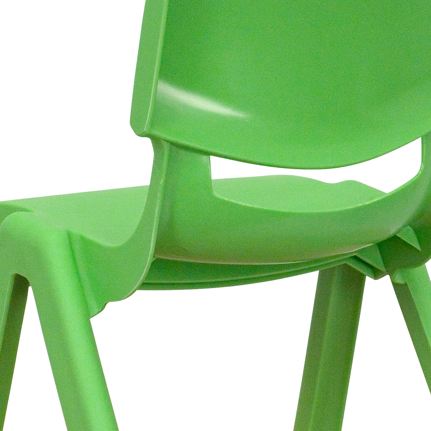 BLNK™ Whitney Plastic Stackable School Chair 2 Pack - Green, 12"H Seat