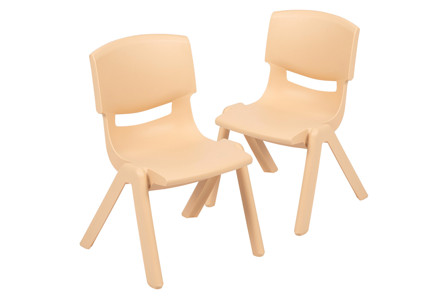 BLNK™ Whitney Plastic Stackable School Chair 2 Pack - Natural, 12"H Seat