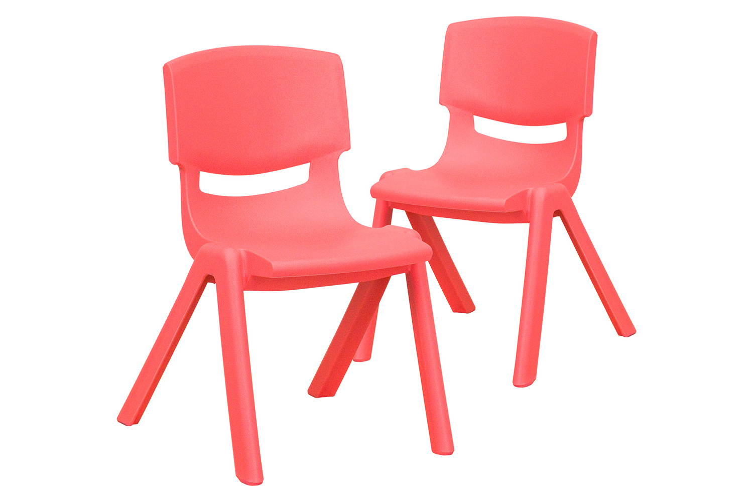 BLNK™ Whitney Plastic Stackable School Chair 2 Pack - Red, 12"H Seat