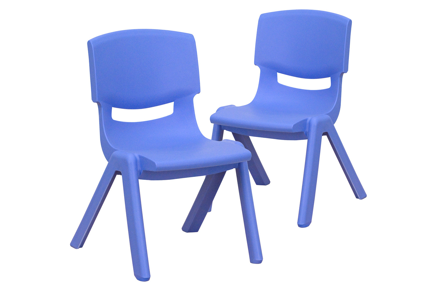 BLNK™ Whitney Plastic Stackable School Chair 2 Pack - Blue, 10.5"H Seat