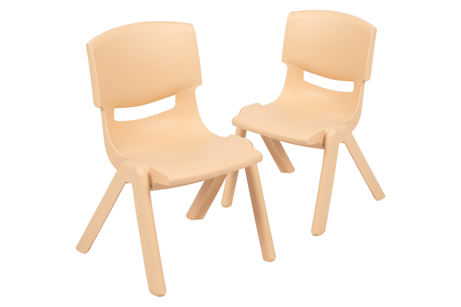 BLNK™ Whitney Plastic Stackable School Chair 2 Pack - Natural, 10.5"H Seat